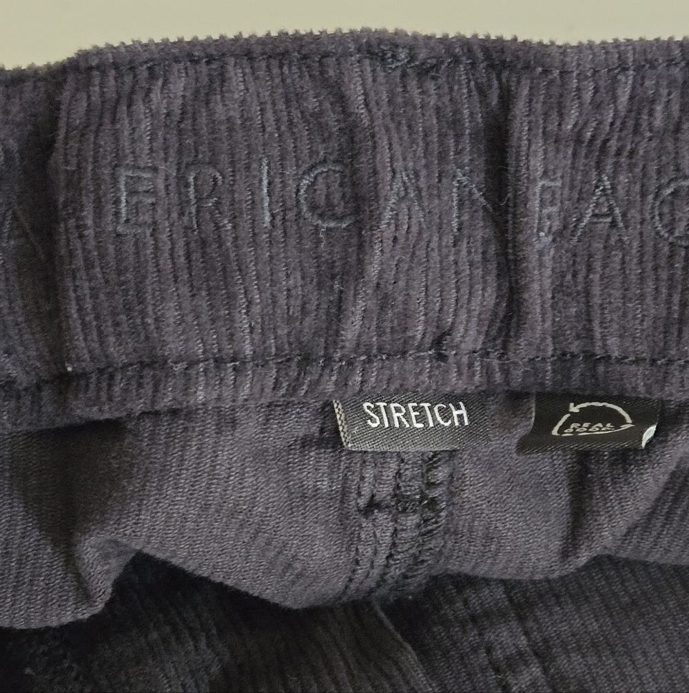 American Eagle Low Rise Wide Leg Dark Gray Corduroy Pants 2024 Size 8 - Picture 11 of 13